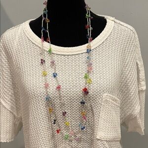 Colorful Beaded Necklace long style vintage piece